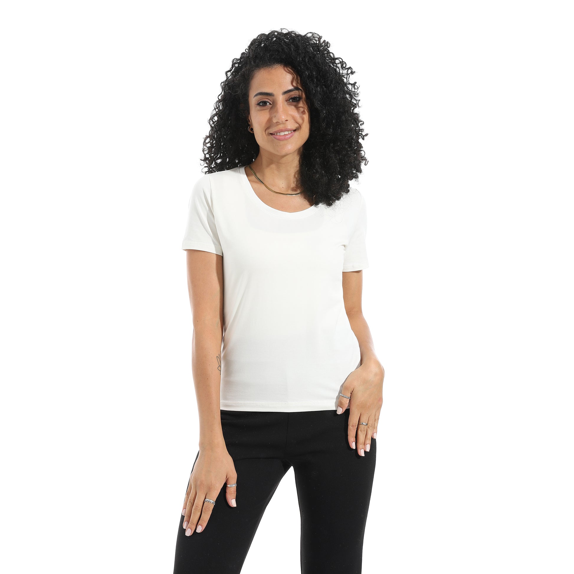 Off-white Short Sleeve Top