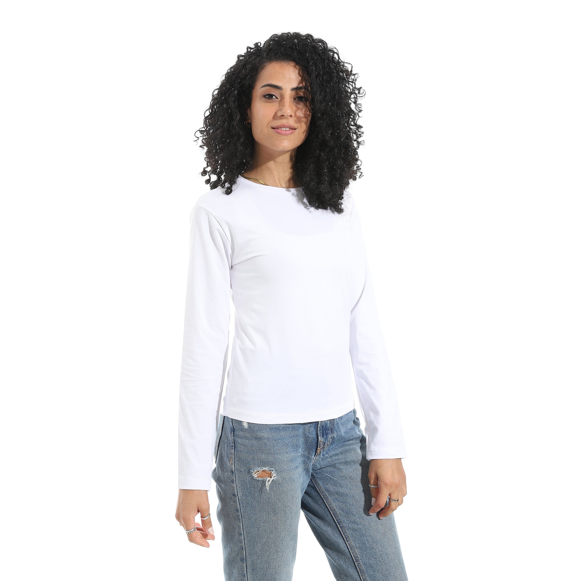 White Long Sleeve Top