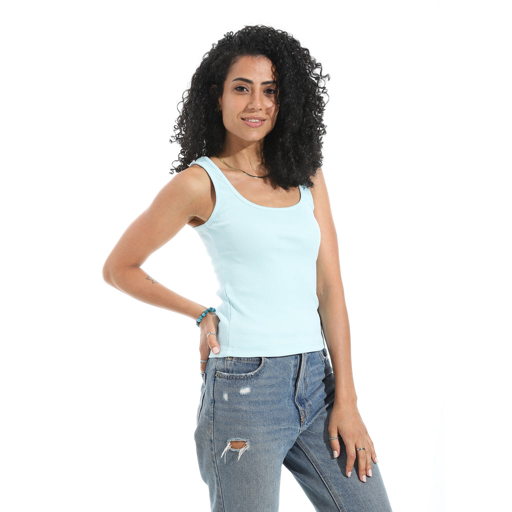 Baby Blue Cut Sleeve Top