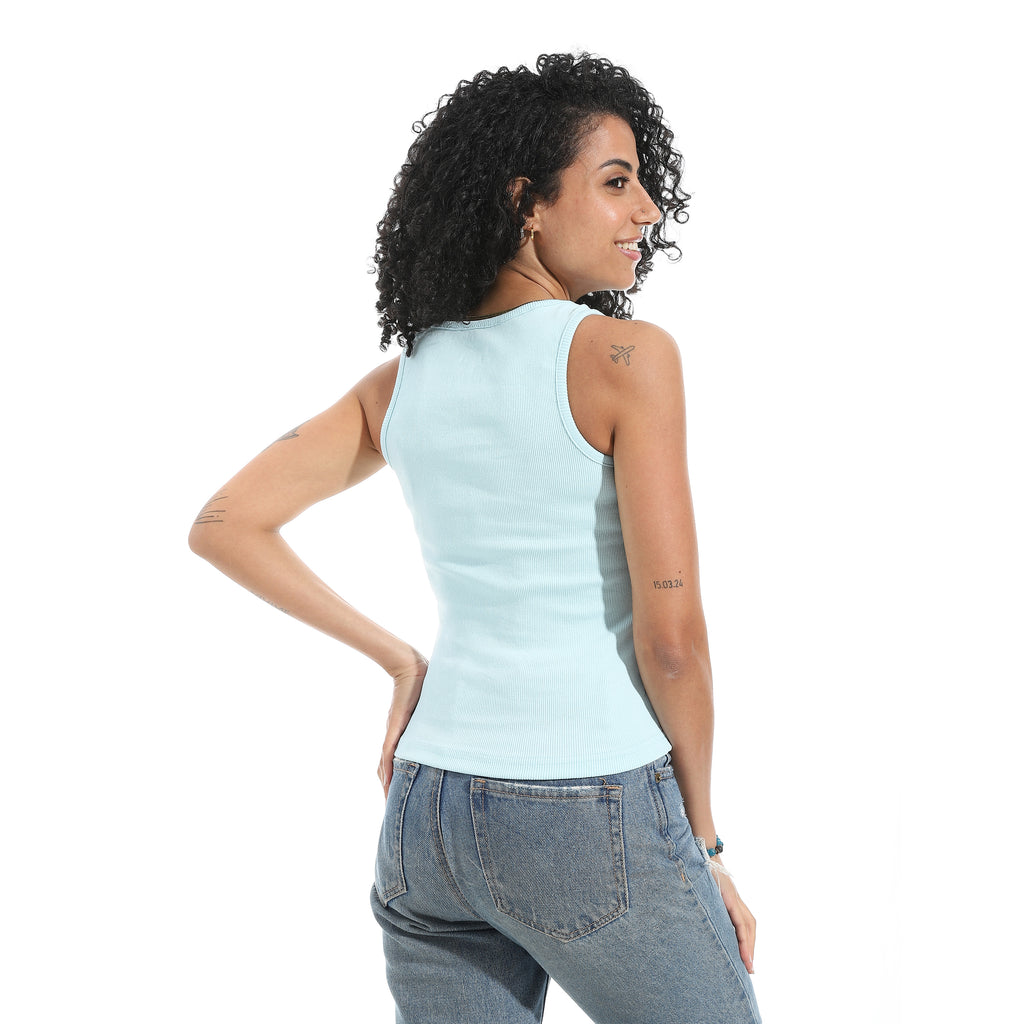 Baby Blue Cut Sleeve Top