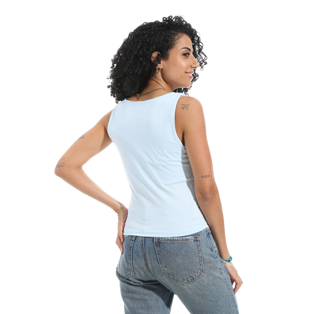 Baby Blue Cut Sleeve Top