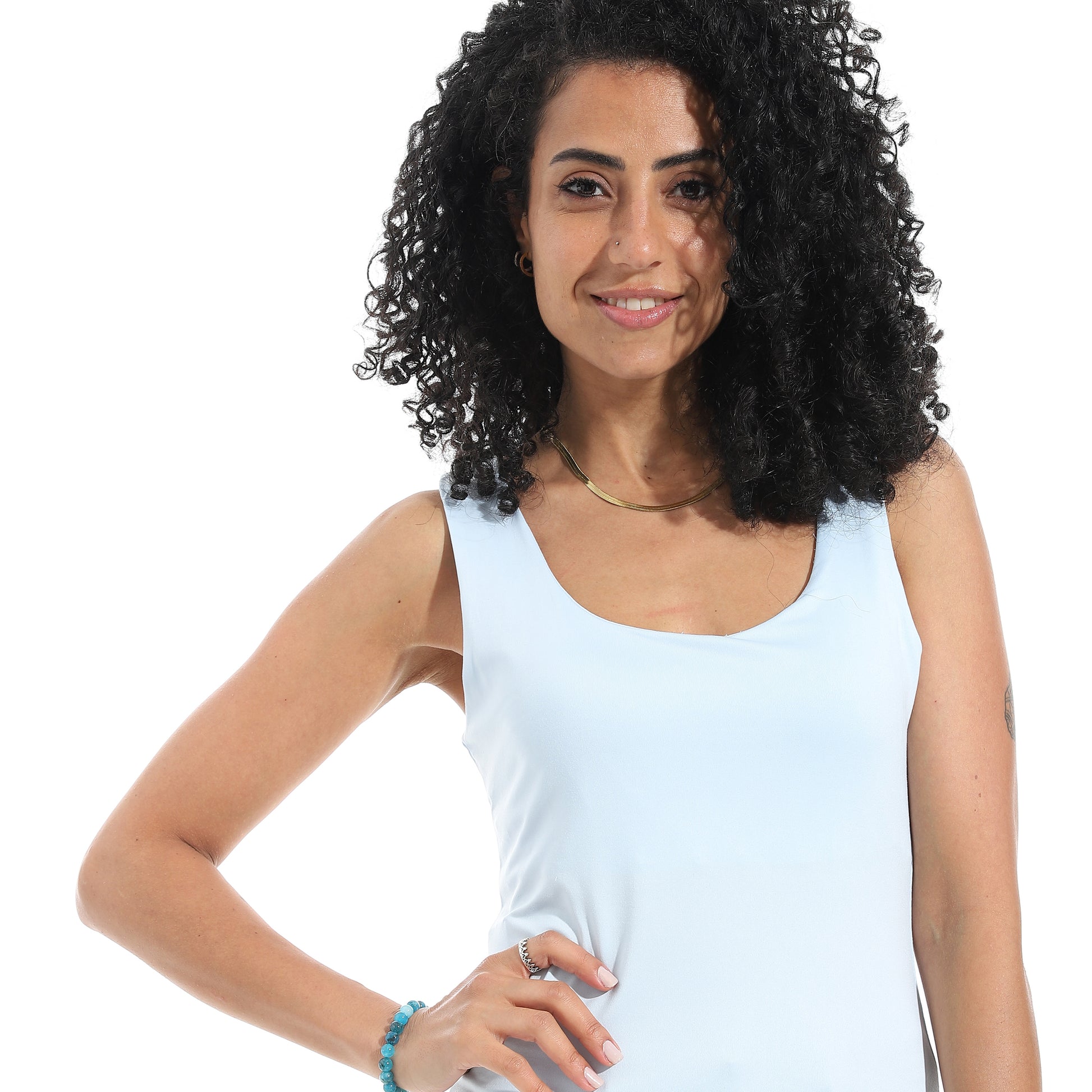 Baby Blue Cut Sleeve Top