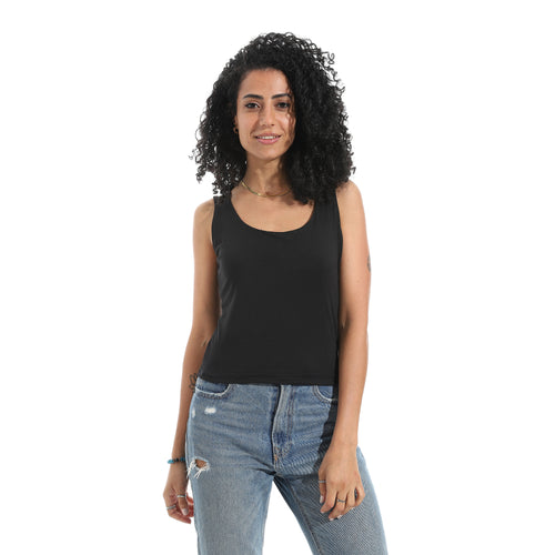Black Cut Sleeve Top