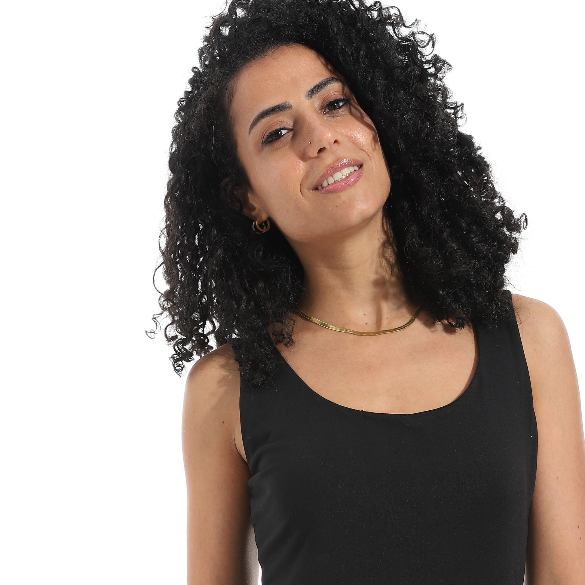 Black Cut Sleeve Top