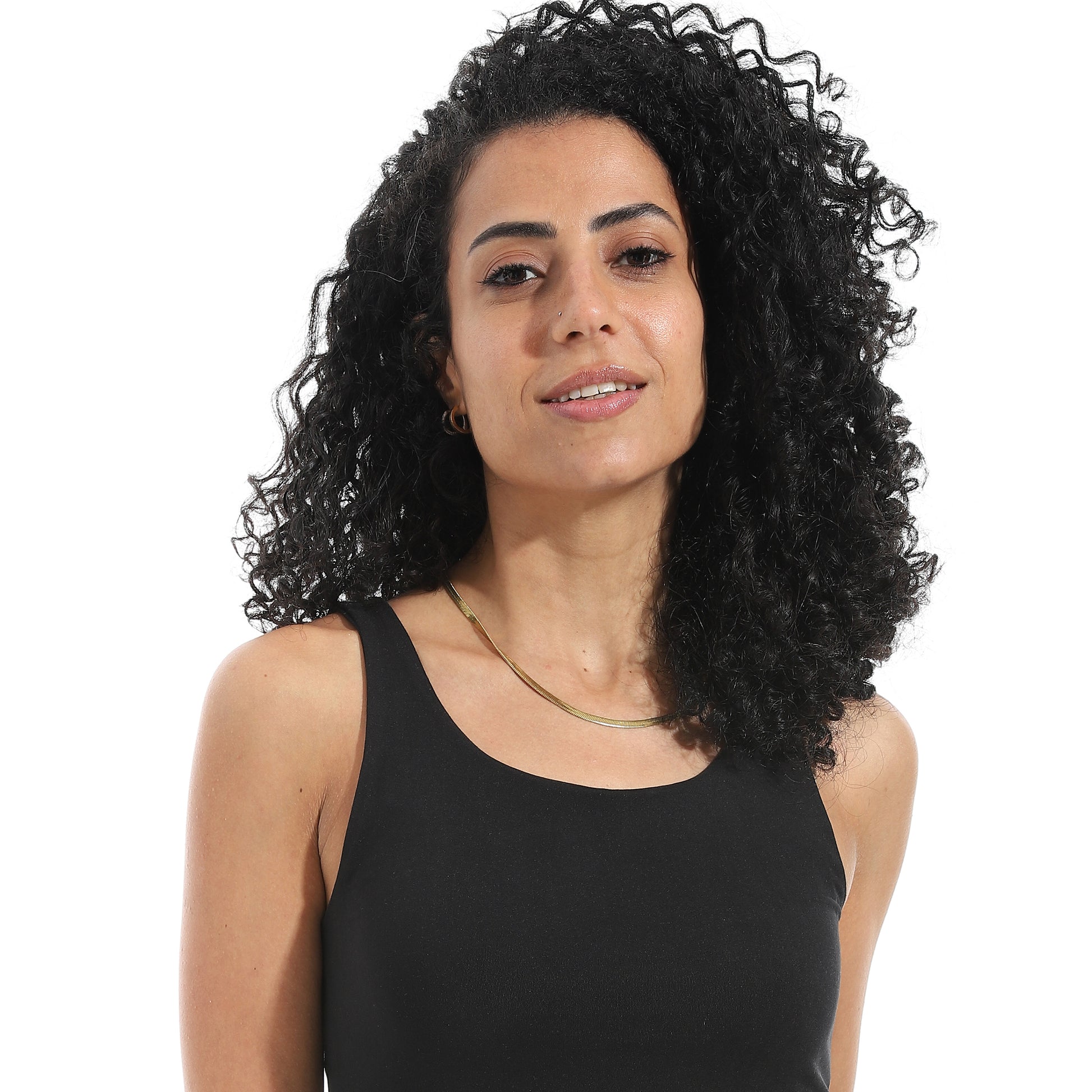 Black Cut Sleeve Top