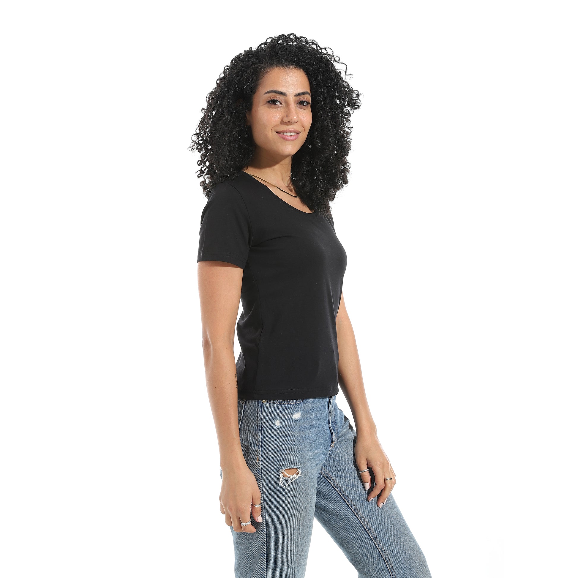 Black Short Sleeve Top