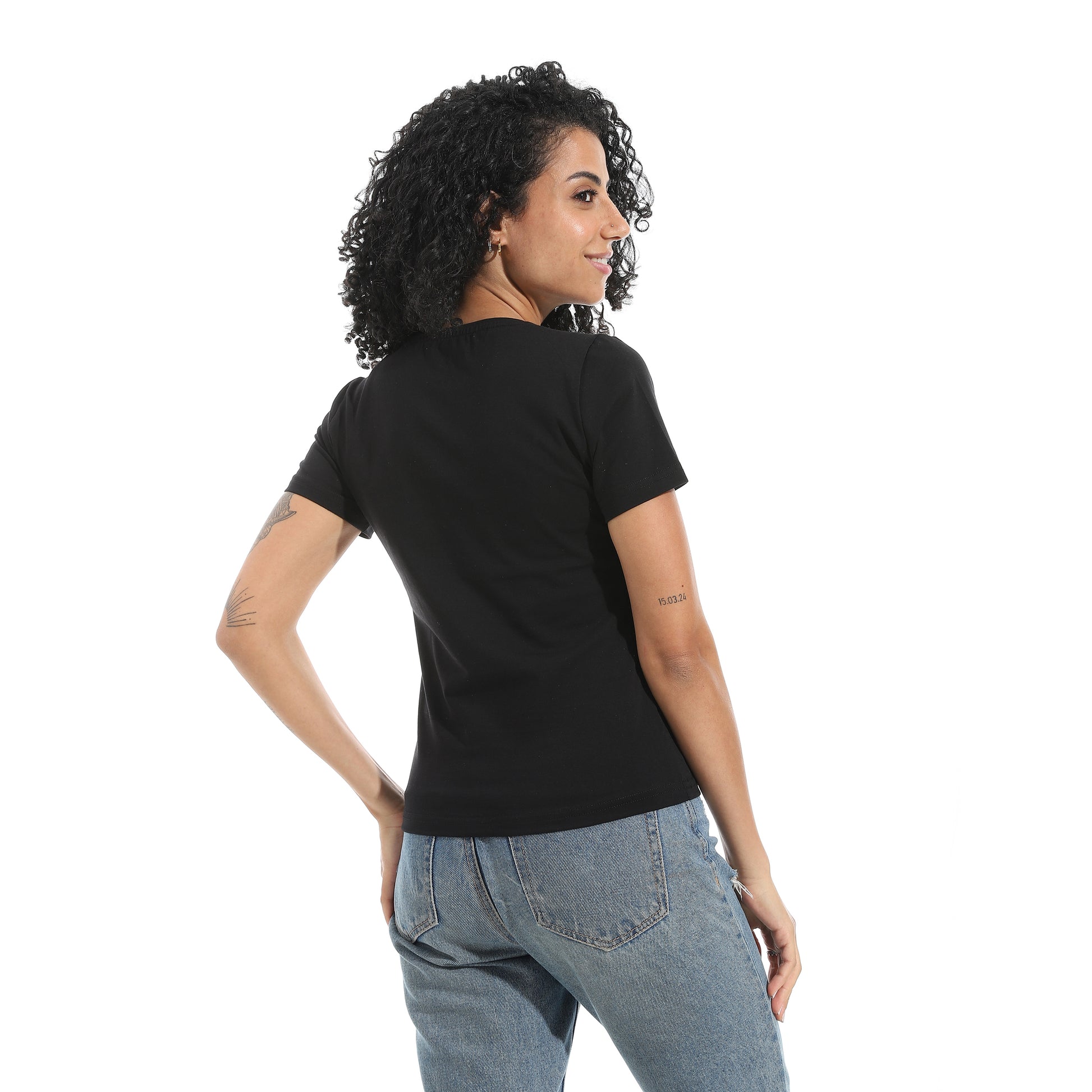 Black Short Sleeve Top