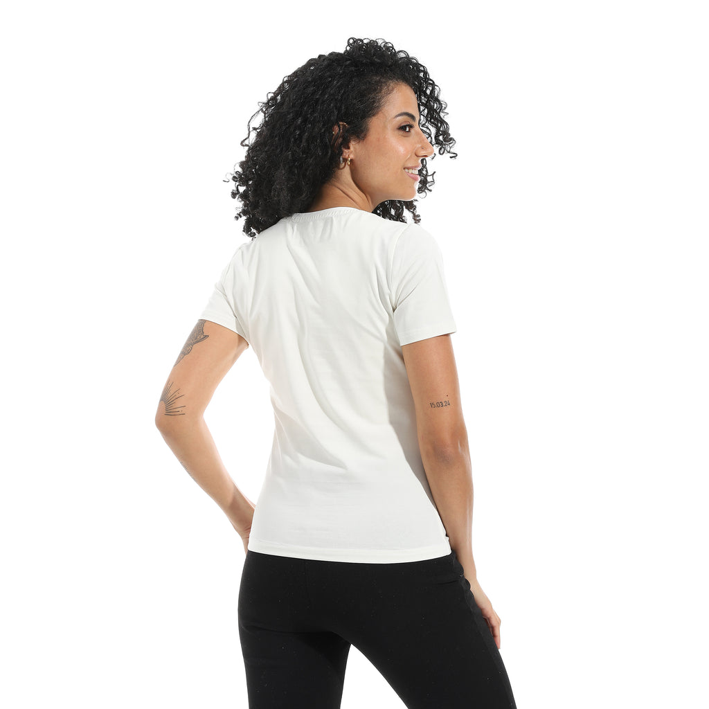 Off-white Short Sleeve Top
