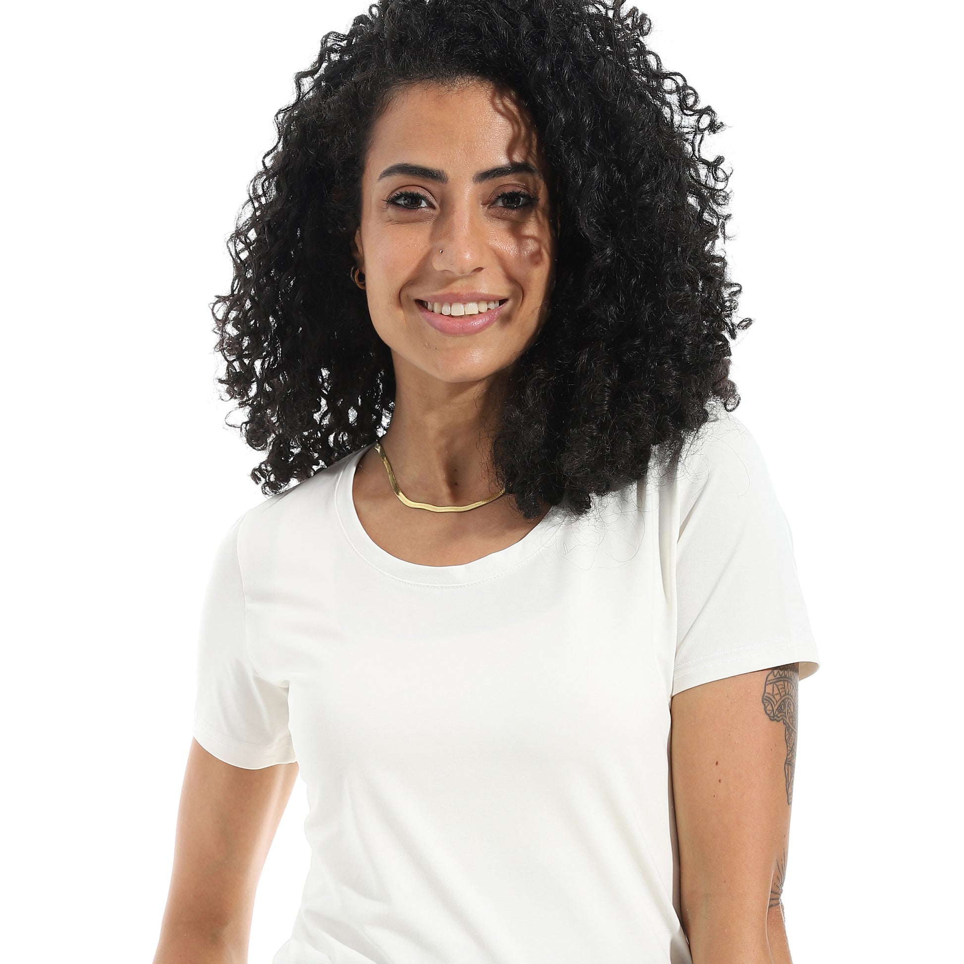 Off-white Short Sleeve Top