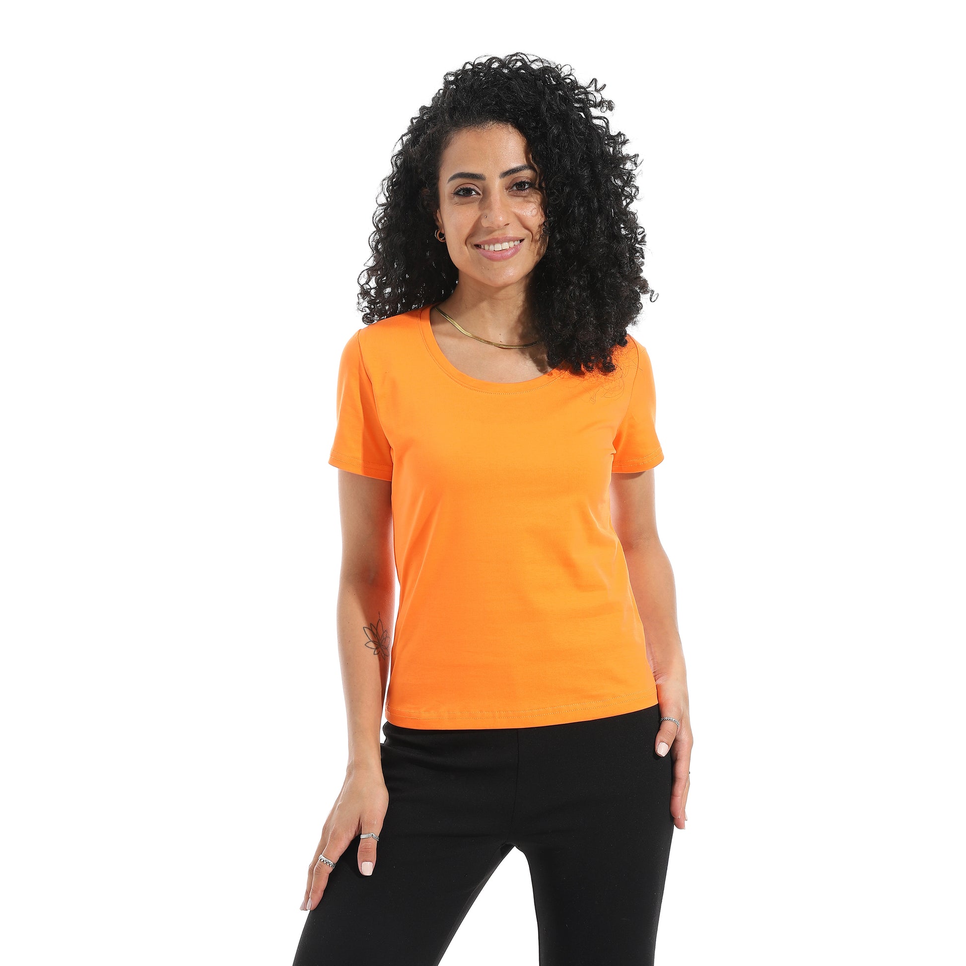 Orange Short Sleeve Top