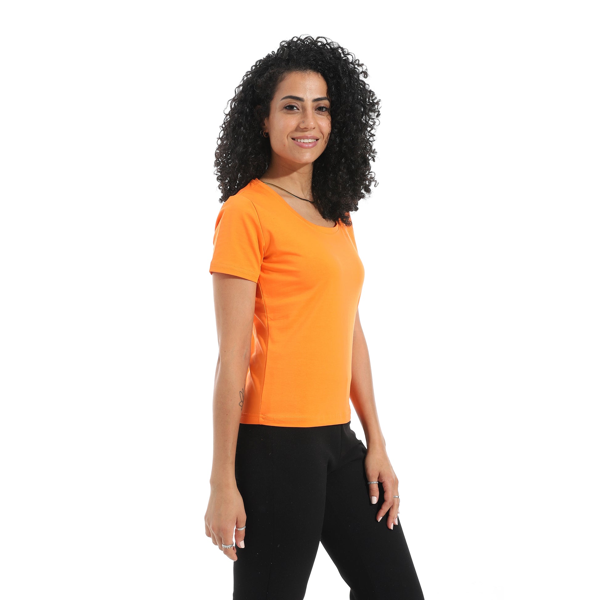 Orange Short Sleeve Top