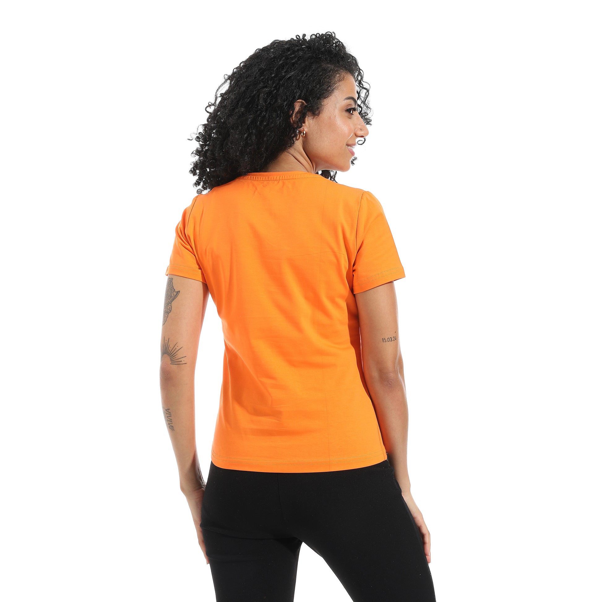 Orange Short Sleeve Top