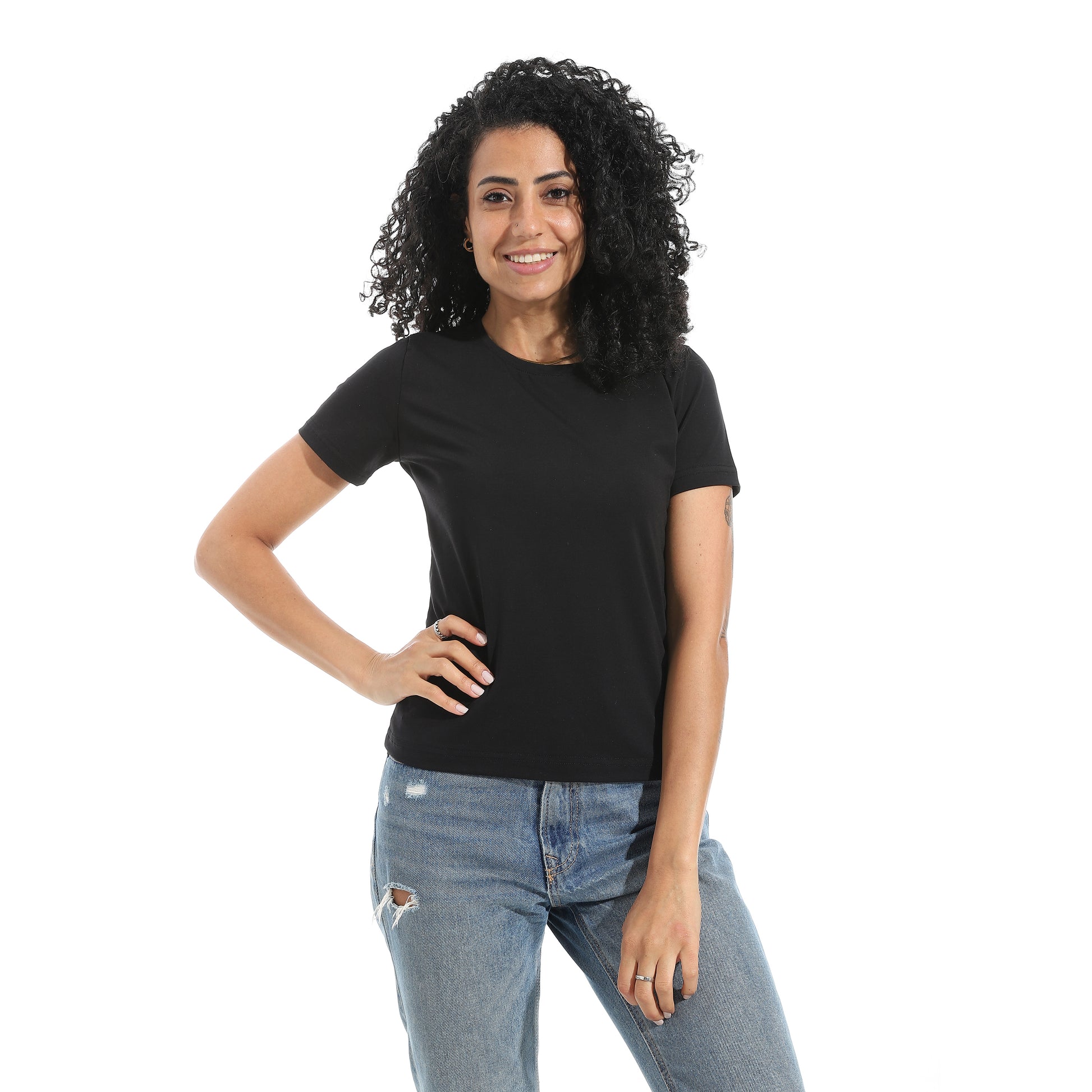 Black Short Sleeve Top