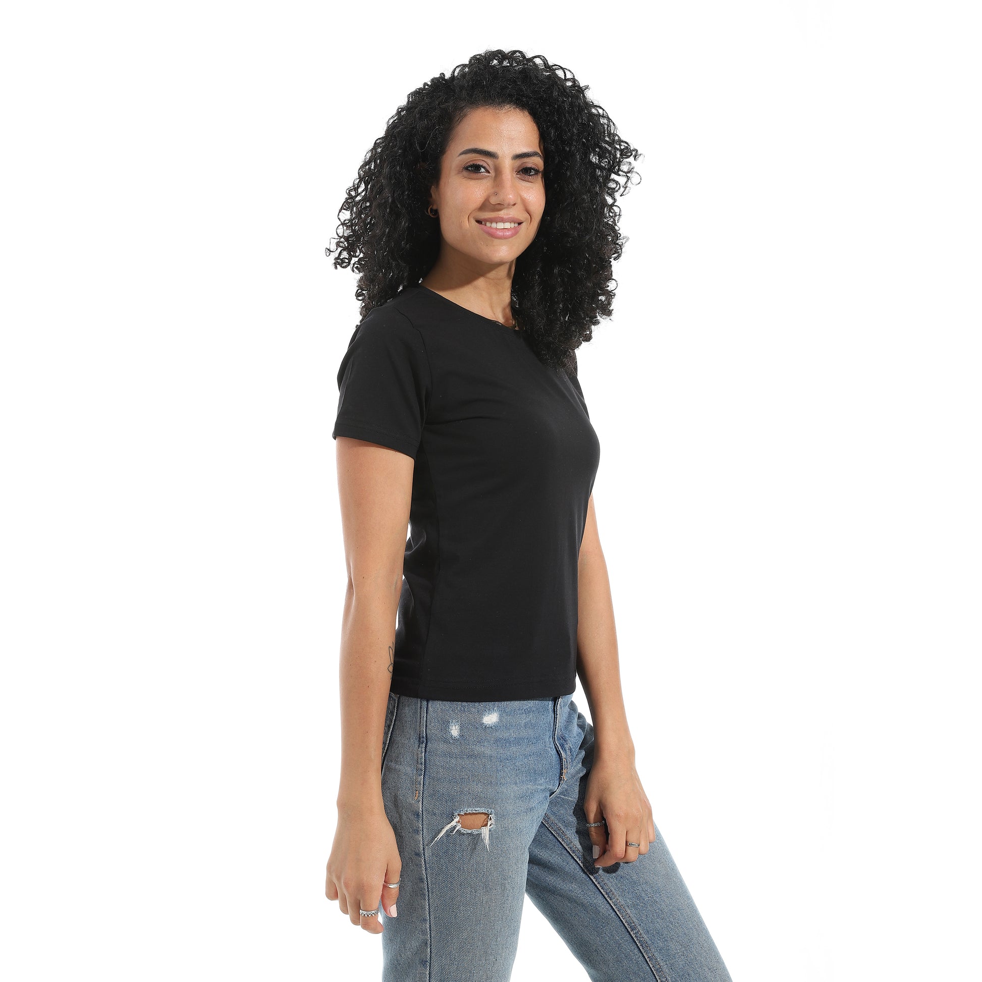 Black Short Sleeve Top