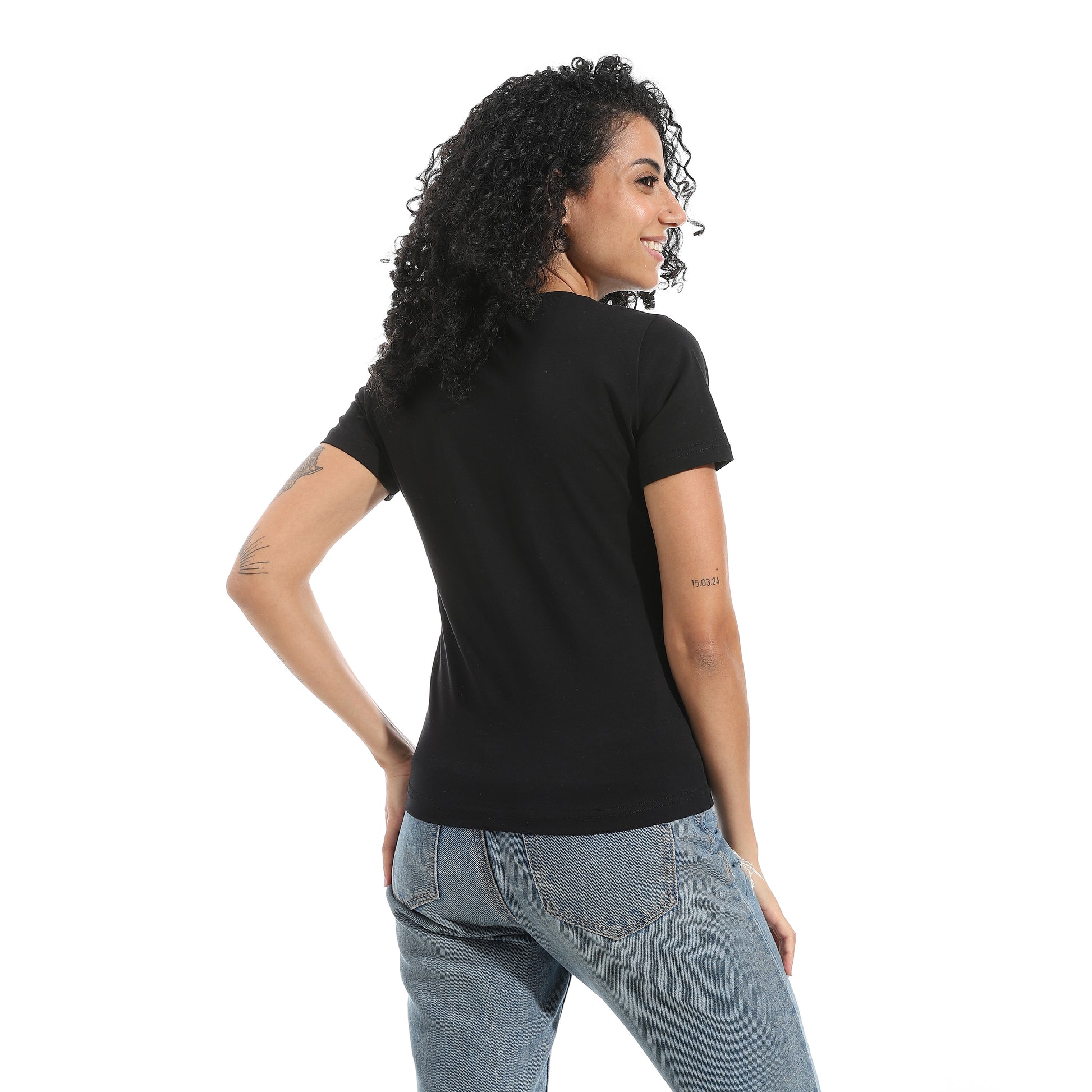 Black Short Sleeve Top