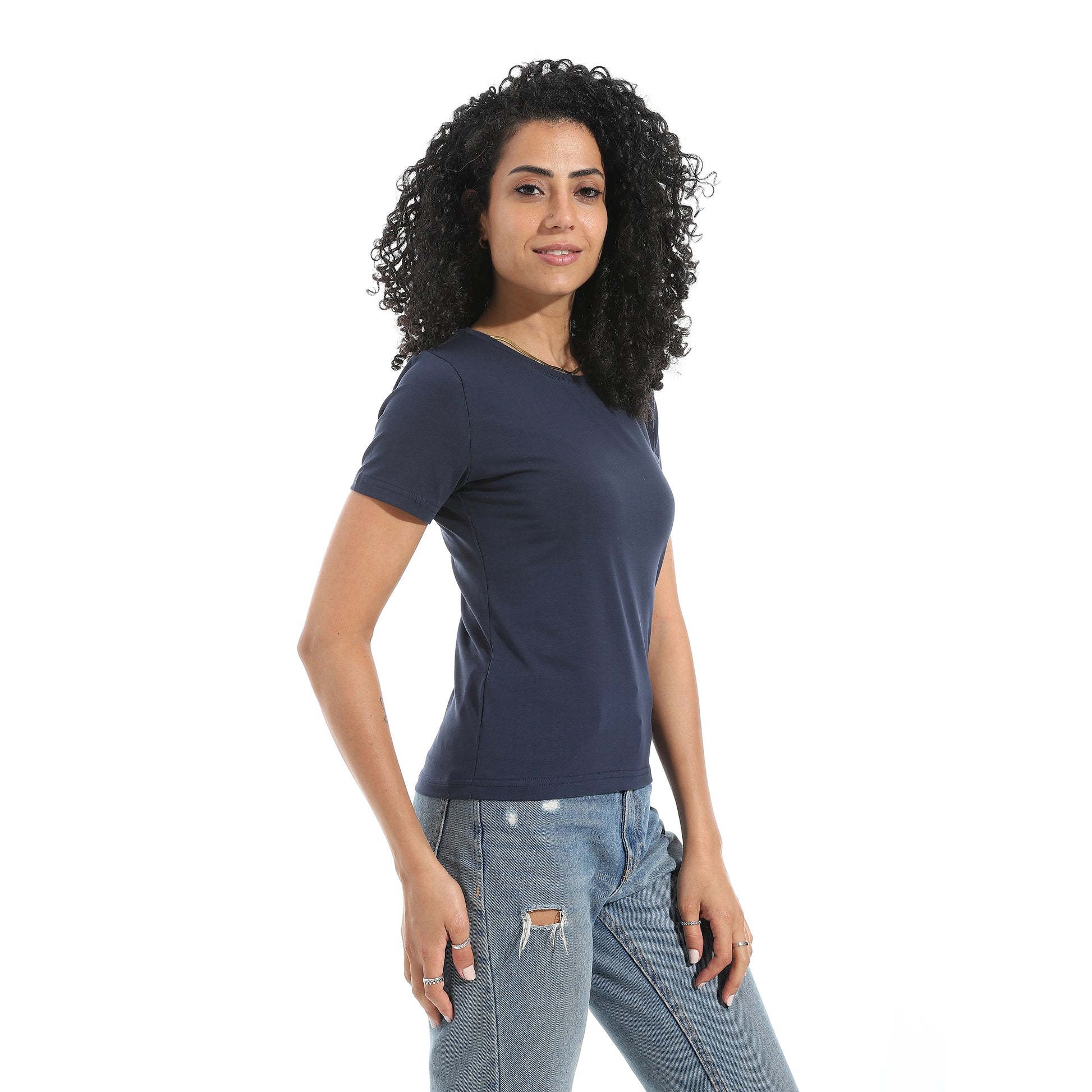 Navy Short Sleeve Top