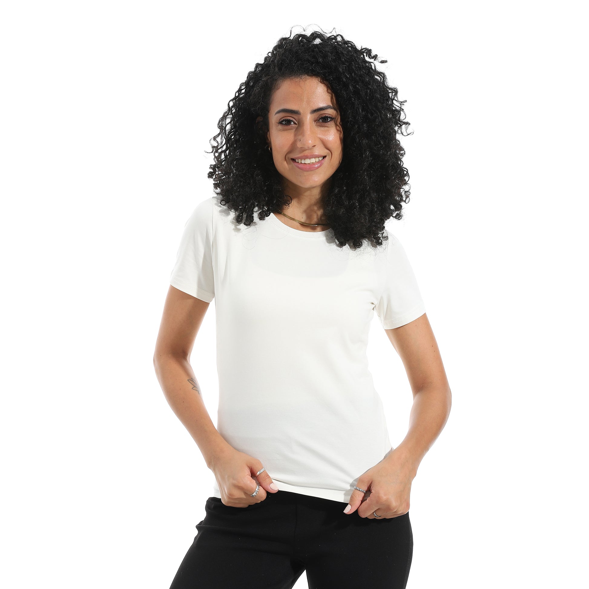 Off-white Short Sleeve Top