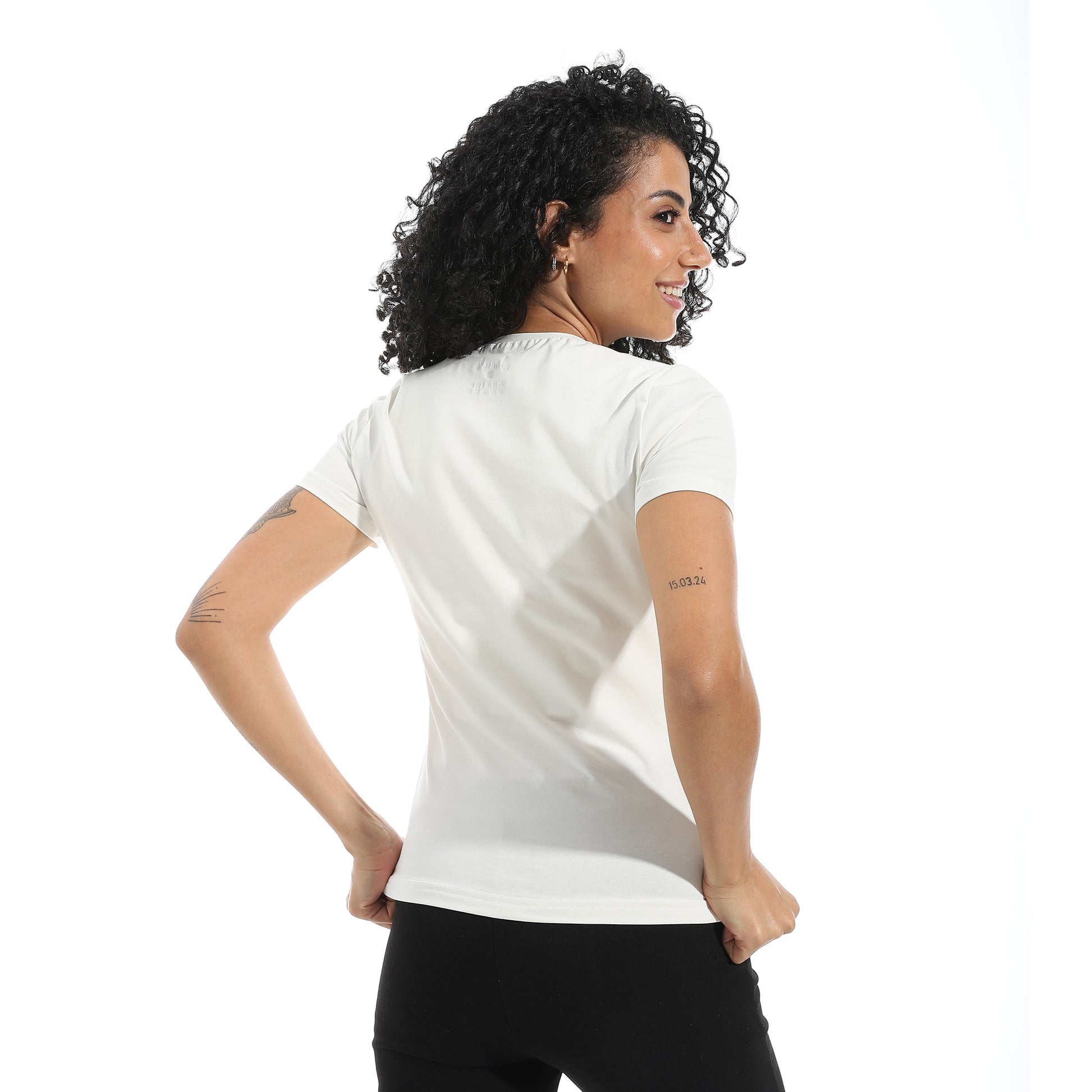 Off-white Short Sleeve Top
